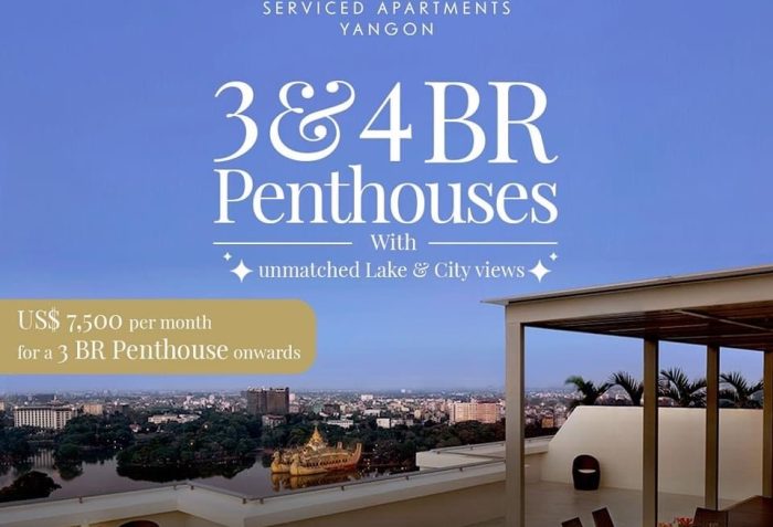3&4 BR Penthouses @ Shangri-La Serviced Apartments Yangon