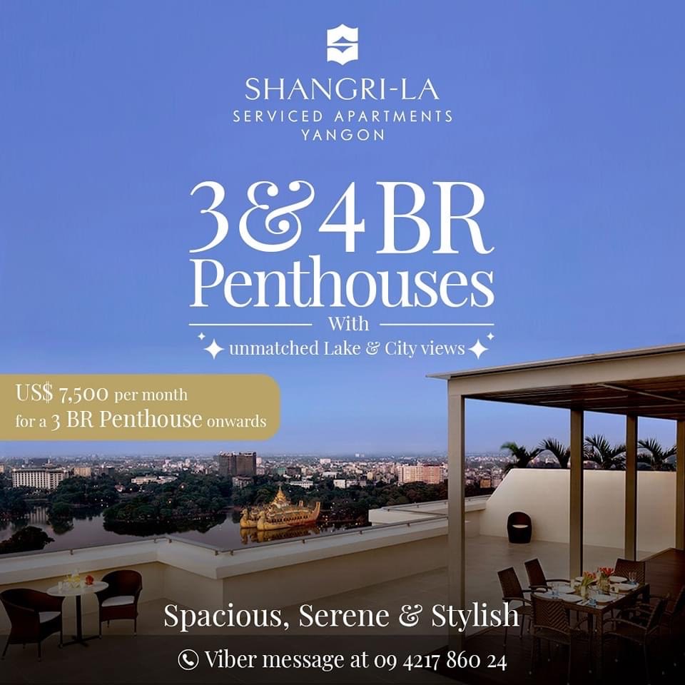 Penthouse Apartments With Private Office And Serene Views Reference: 3 4 Br Penthouses Shangri La Serviced Apartments Yangon